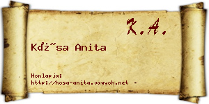 Kósa Anita névjegykártya